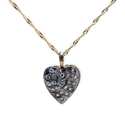 14k Gold Chain +14k Gold Pendant with Diamonds