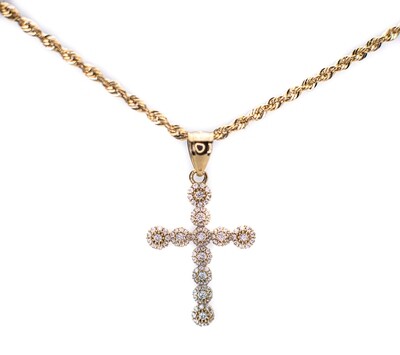 10k Gold Chain +10k Gold Cross with CZ stones