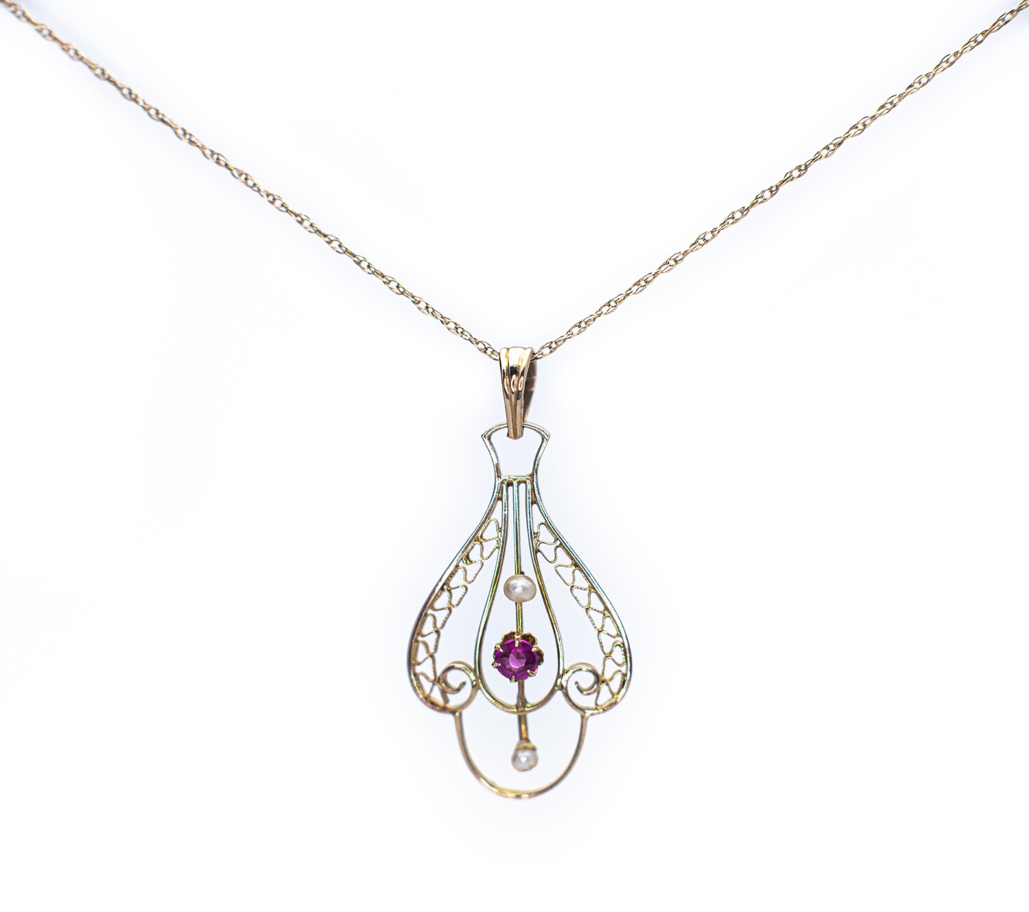 Spinel Pearl Necklace