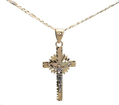 14k Gold Chain +14k Gold Cross