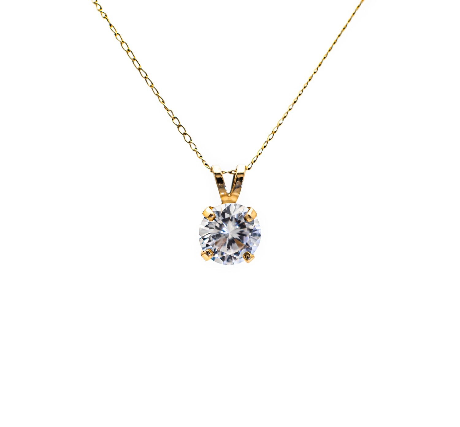 10k Gold Pendant with Cubic Zirconia stone.