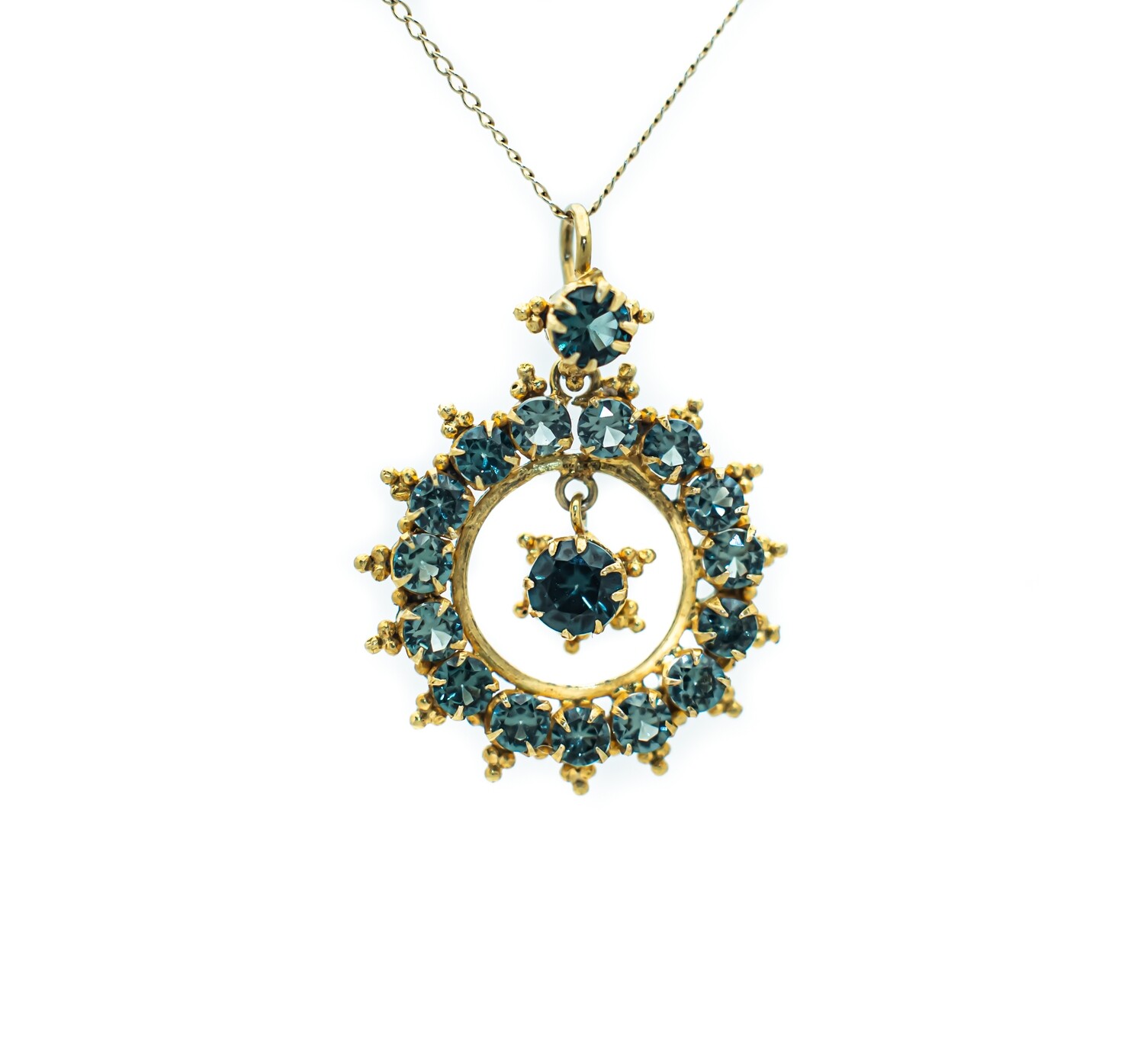 18k Gold Pendant with Emerald stones