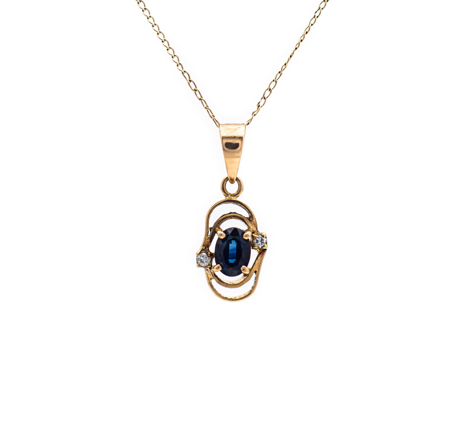 Sapphire &amp; Diamond Pendant