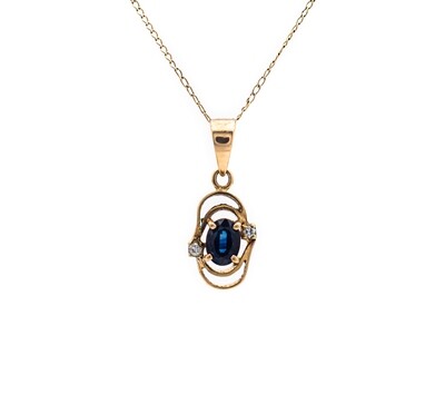 Sapphire &amp; Diamond Pendant