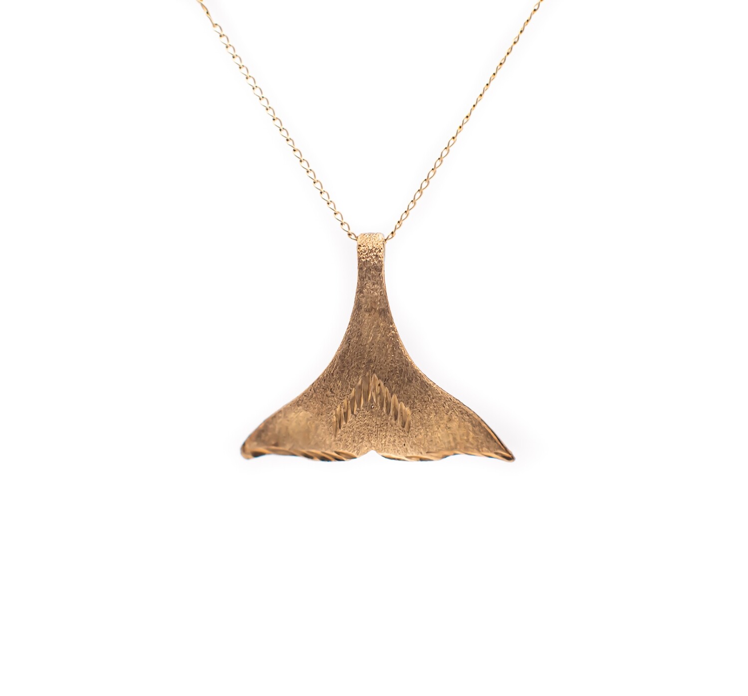 14k Gold Pendant. Whale&#39;s tail