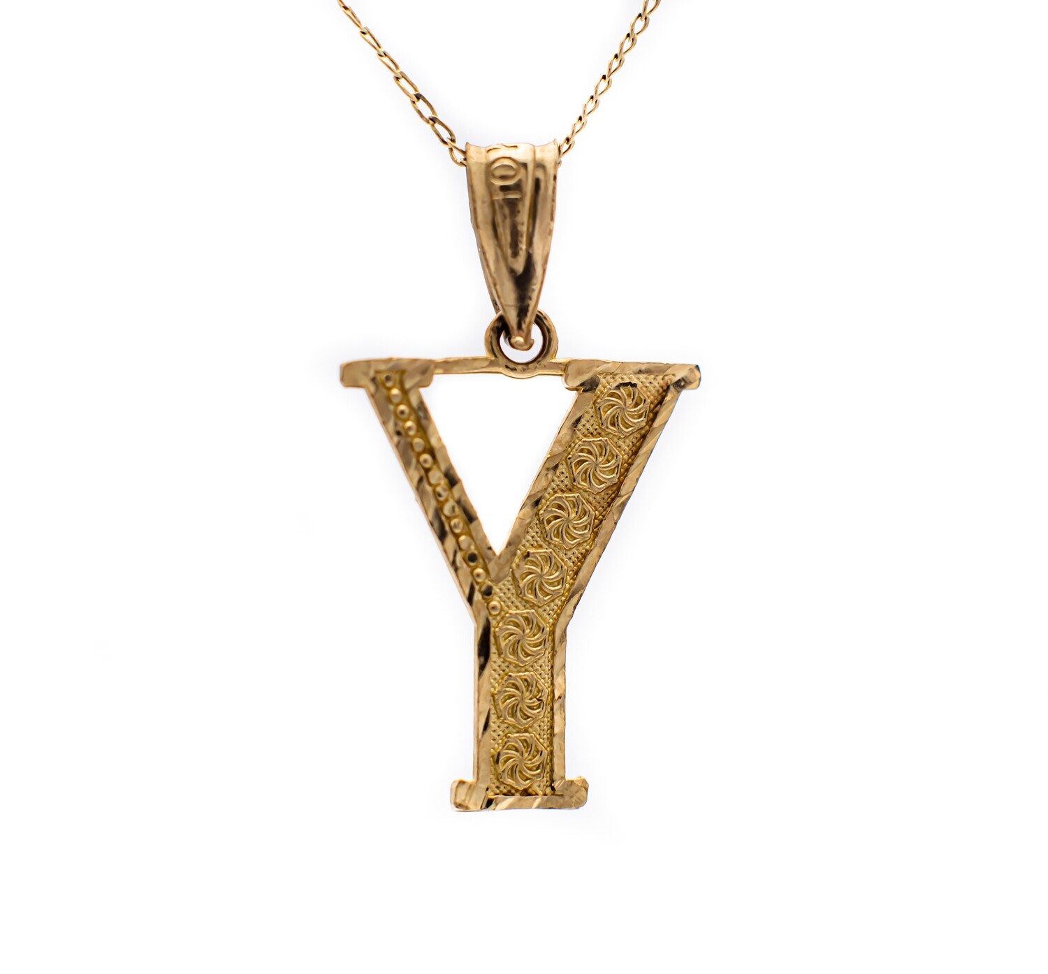 10k Gold Pendant. Letter Y