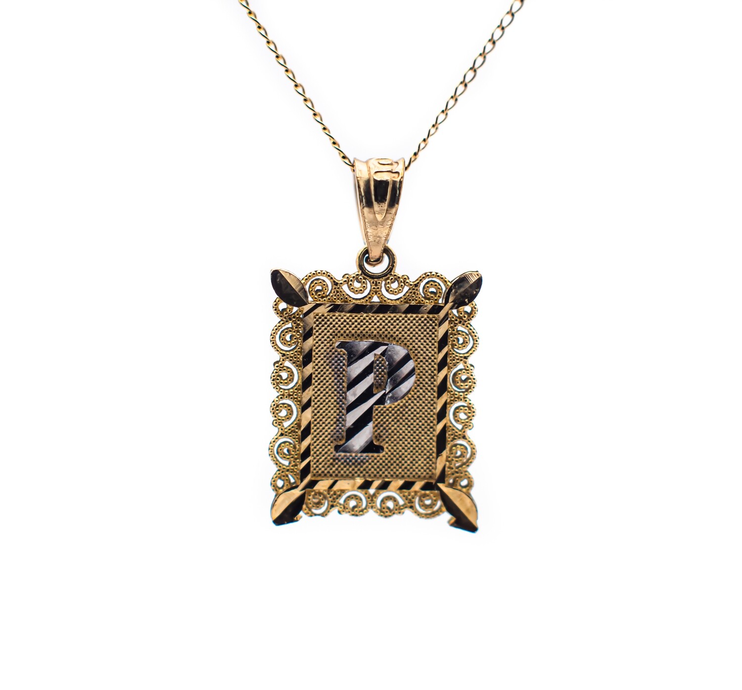 10k Gold Pendant. Letter P
