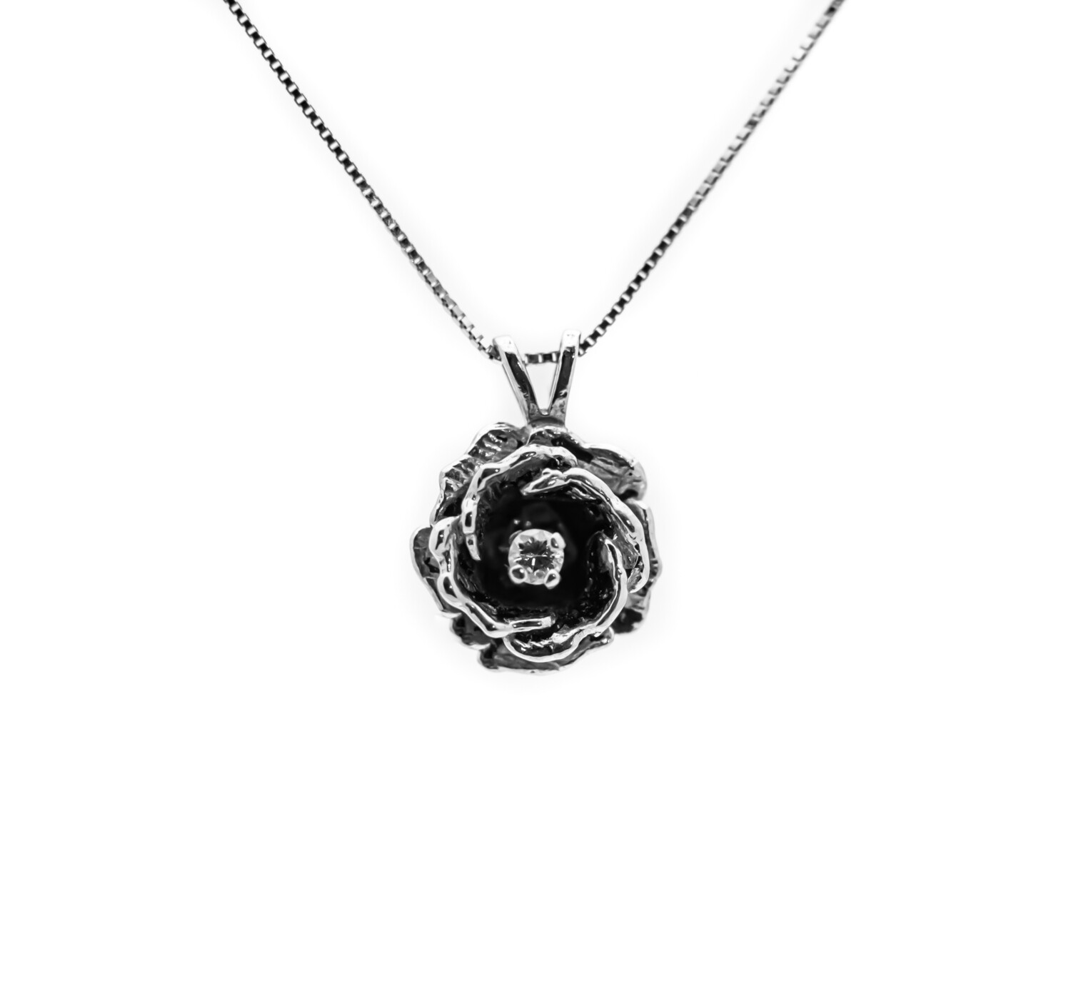 14k Gold Pendant with Diamonds. Rose