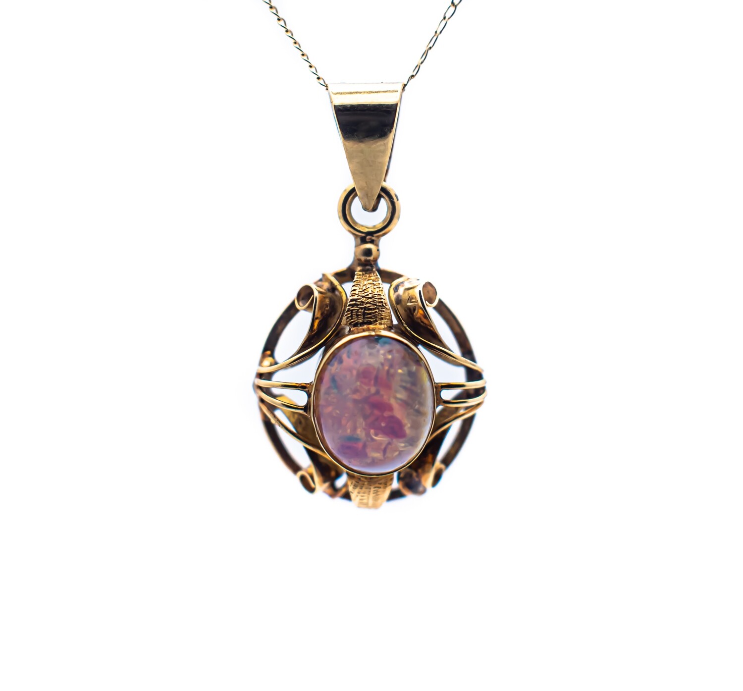 14k Gold Pendant with Gemstone