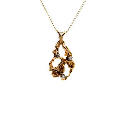 14k Gold Pendant with Diamonds