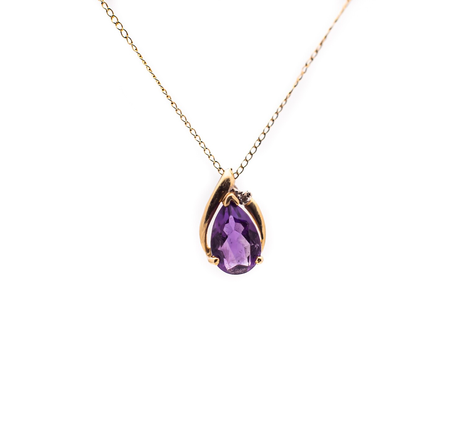Amethyst &amp; Diamond Pendant