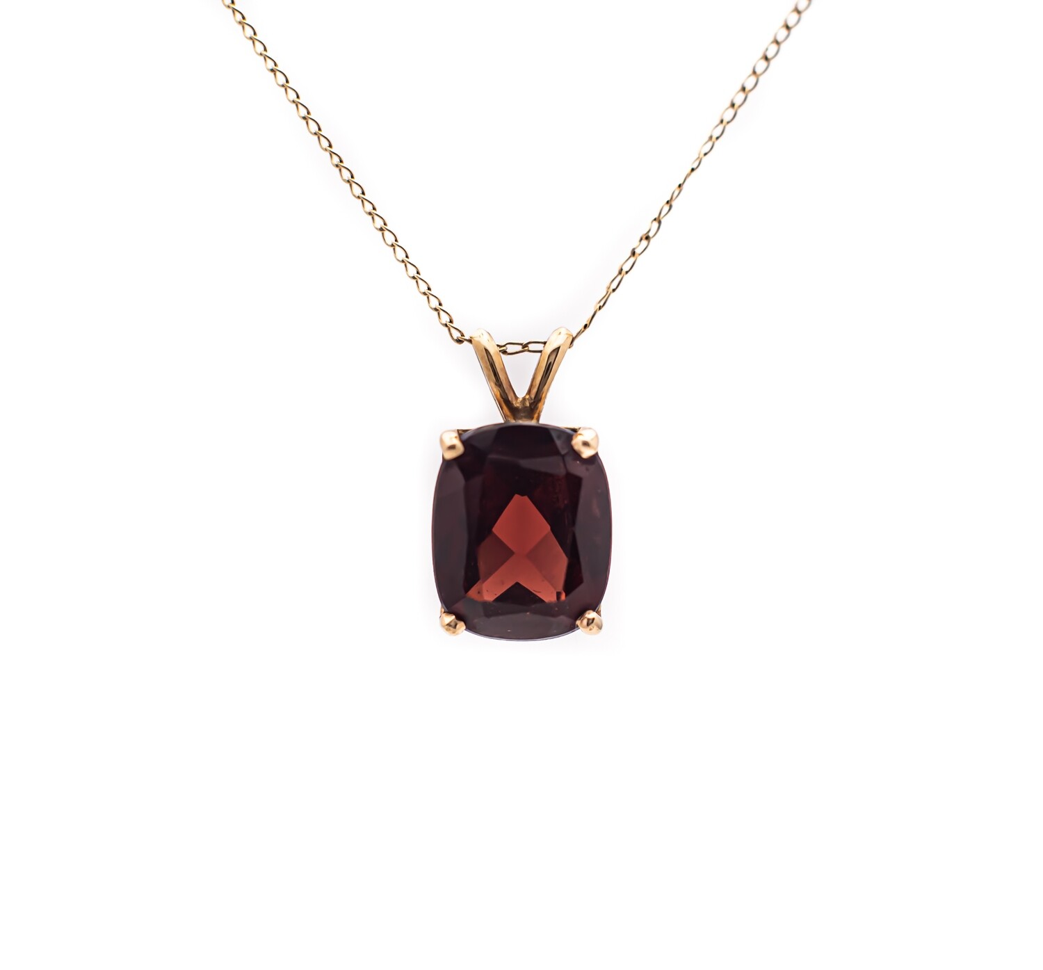 14k Gold Pendant with Garnet