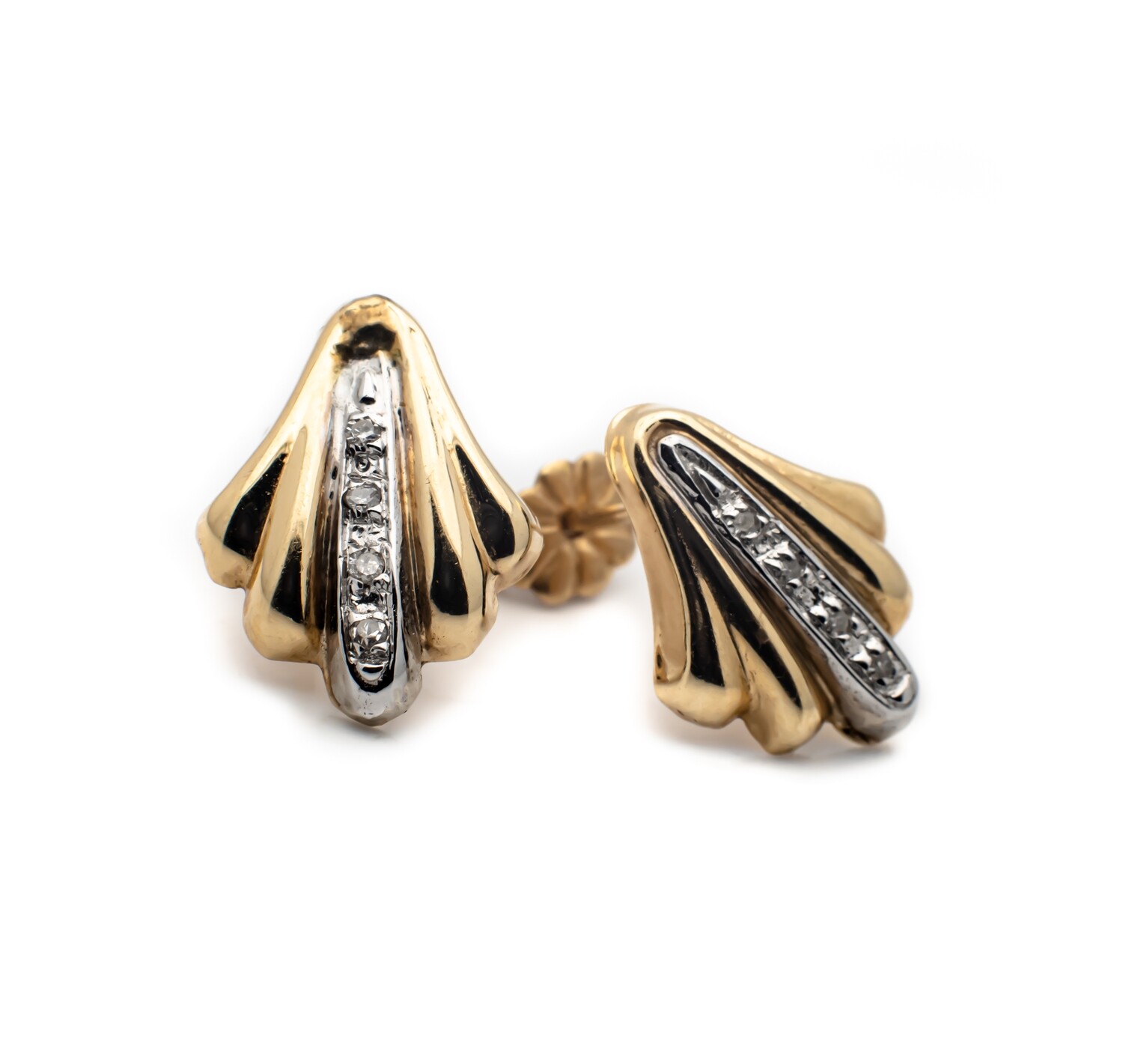 14k Gold Earrings with Diamonds