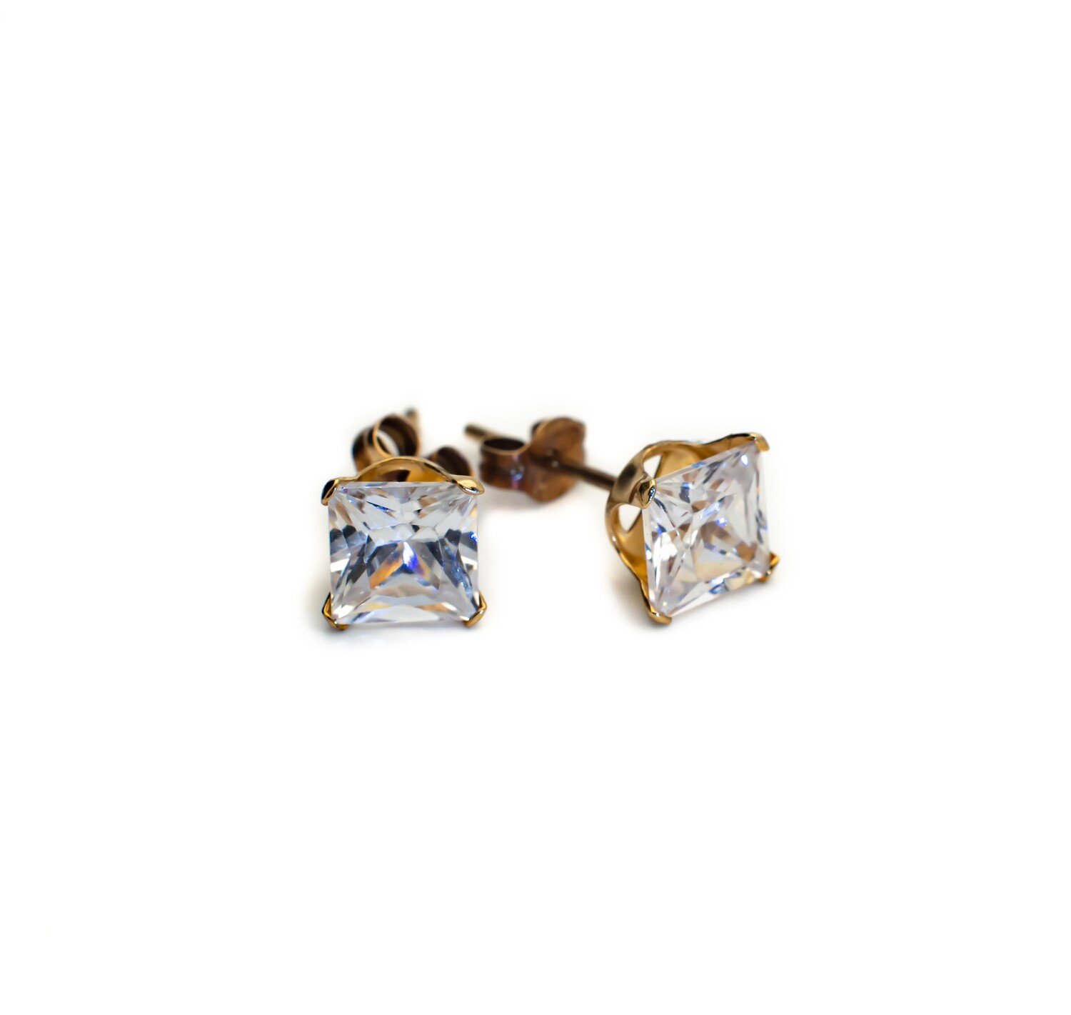 10k Gold Earrings with CZ stones.
