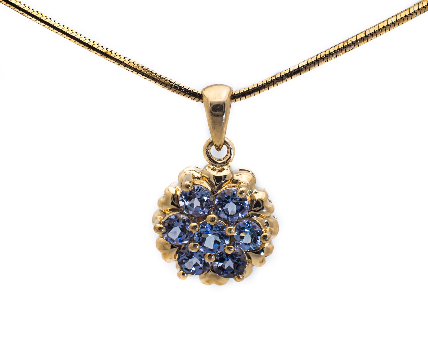 14K Gold Chain and Gemstone Pendant