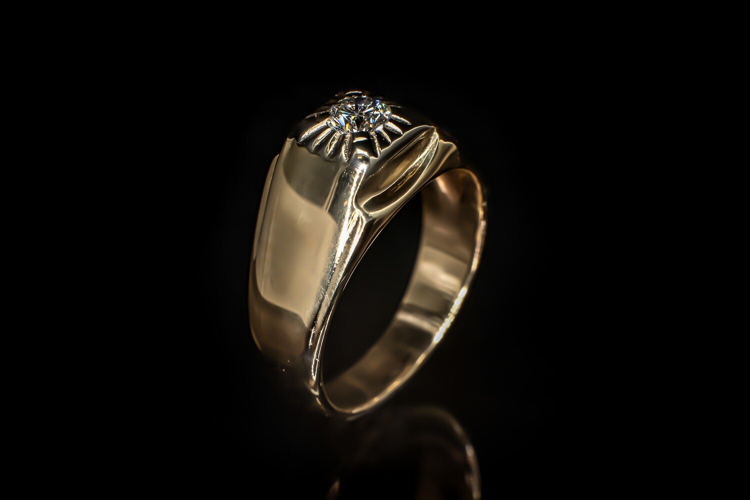 Wide Band Diamond Ring