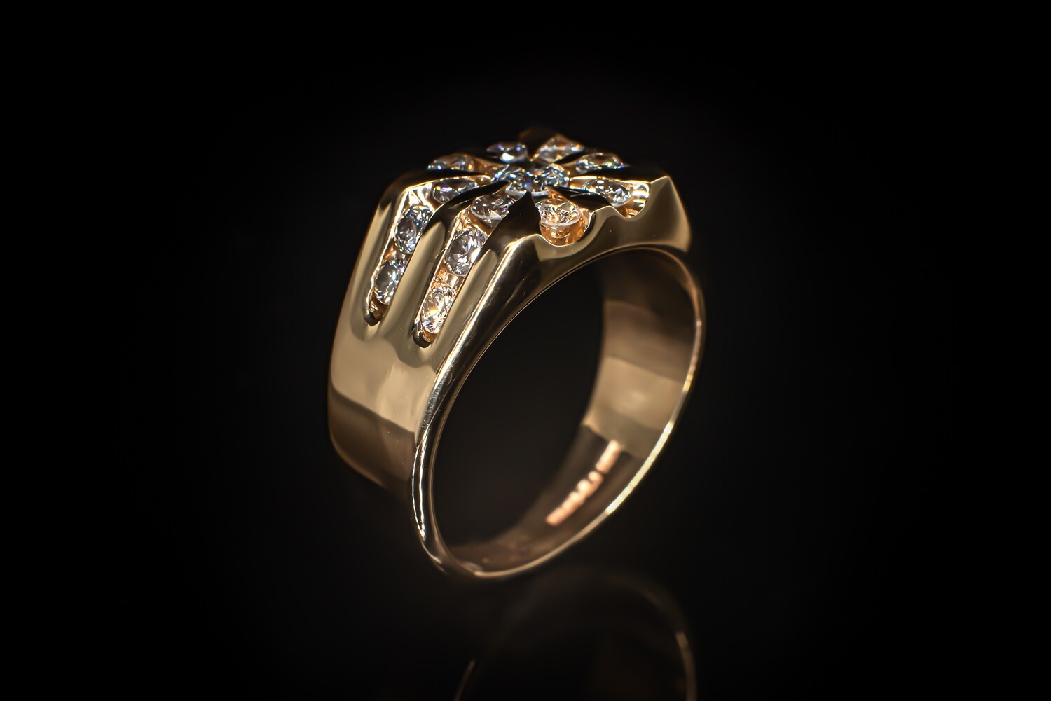 14k Gold Ring with Diamonds
