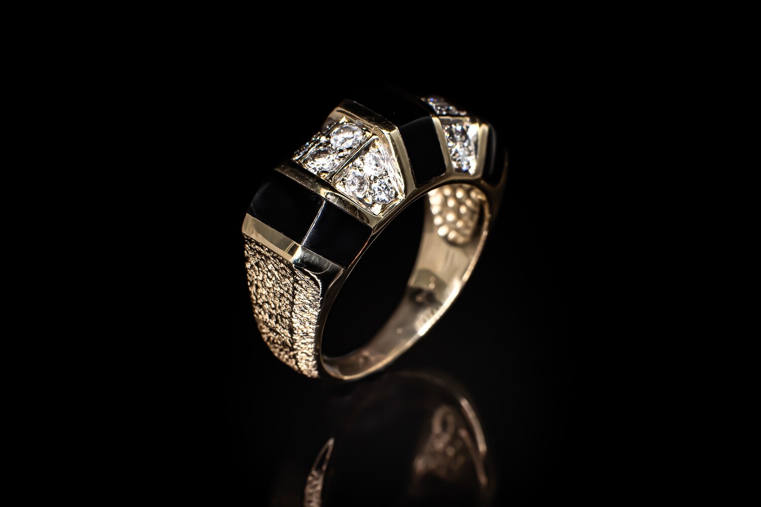 Onyx and Diamond Ring
