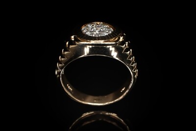 14k Yellow Gold Diamond Watch Ring