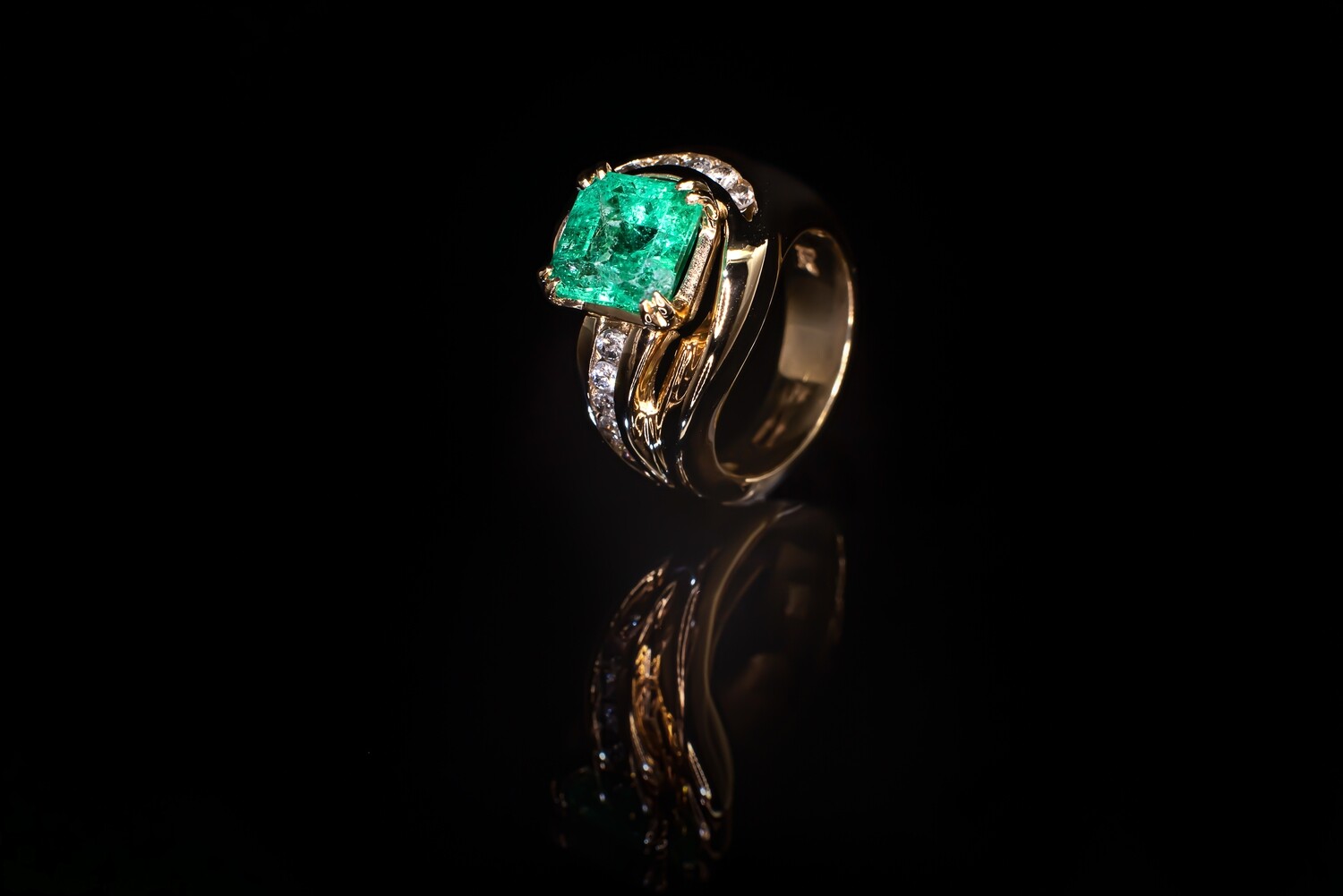 Emerald and Diamond Ring