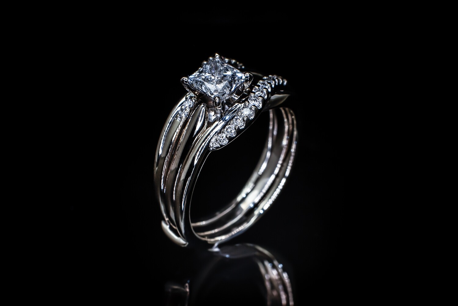 Solitaire and Accent Wedding Set