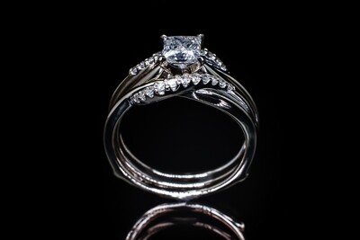 Solitaire and Accent Wedding Set