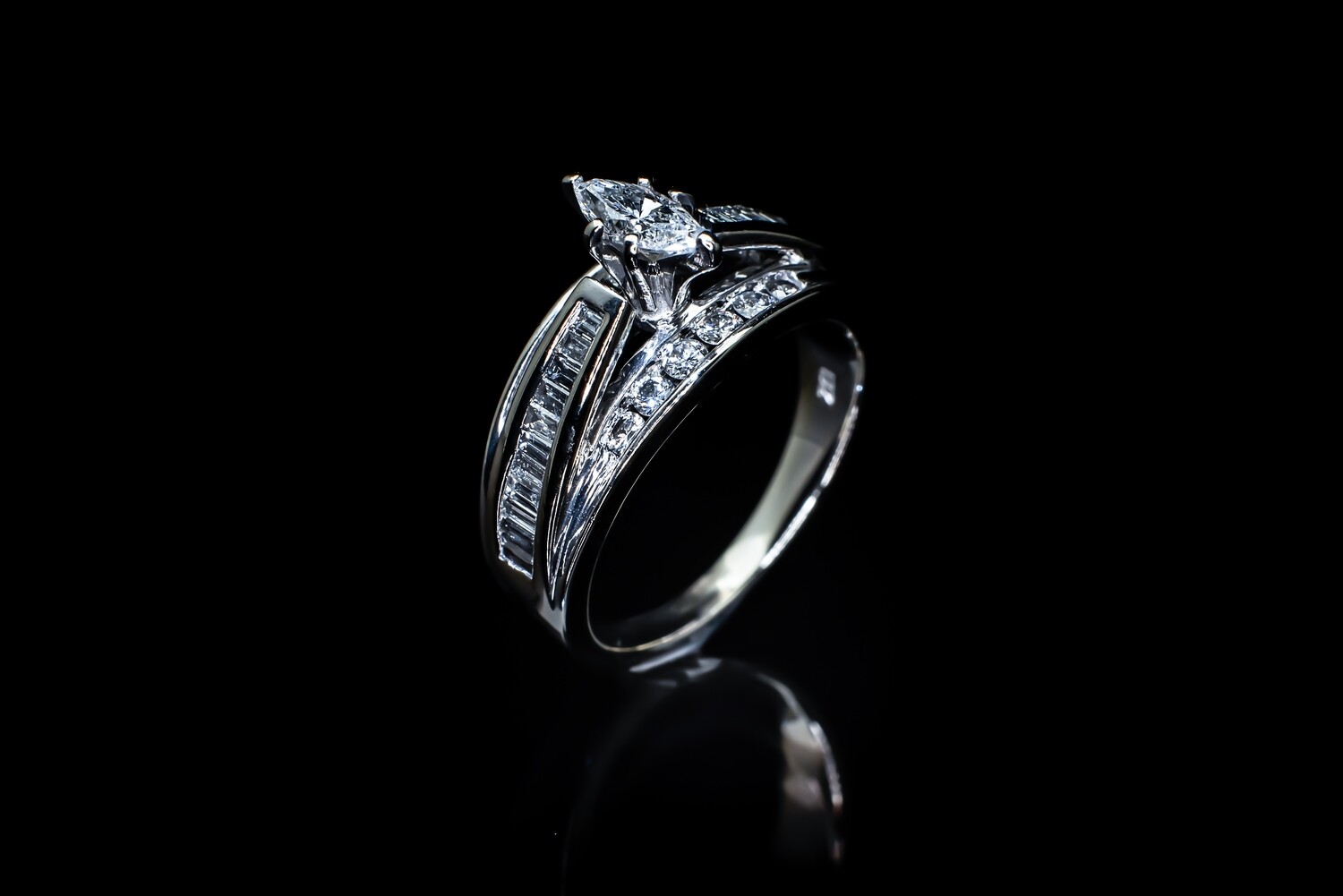 Marquise and Baguette Diamond Ring