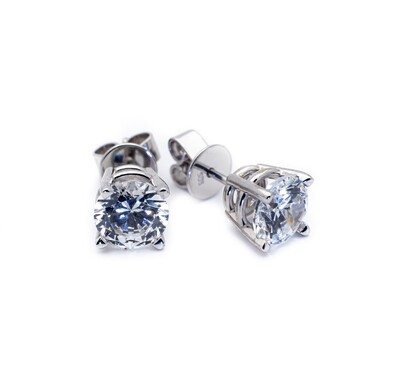 14k Gold Earrings with CZ Stones