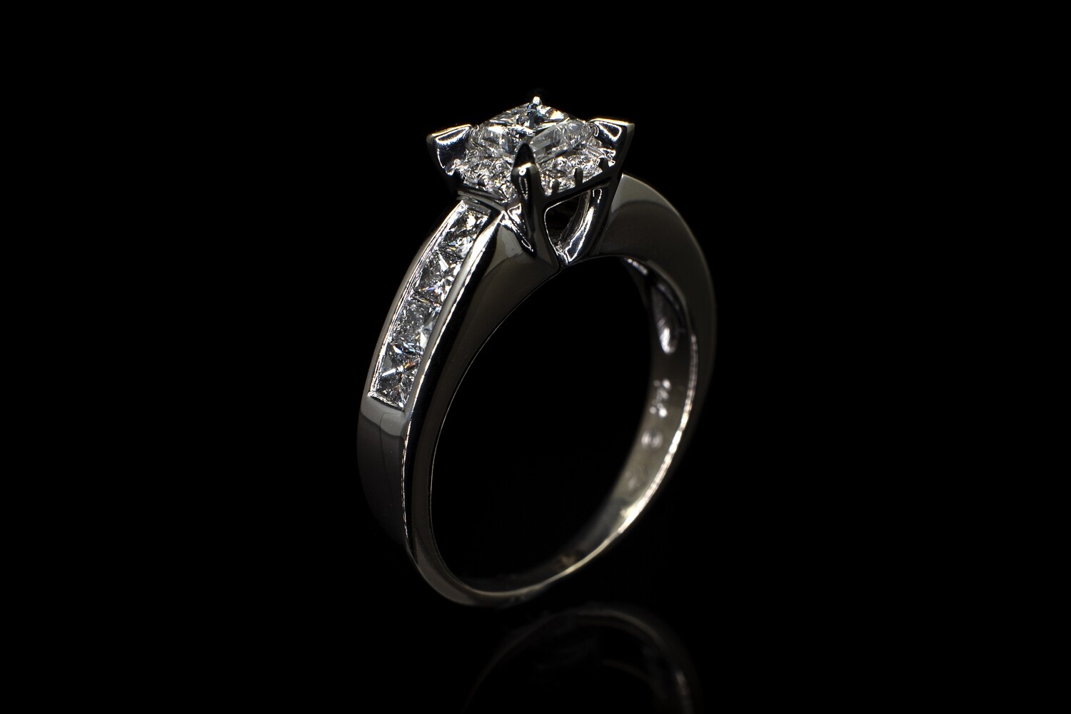 Princess and Round Diamond Ring