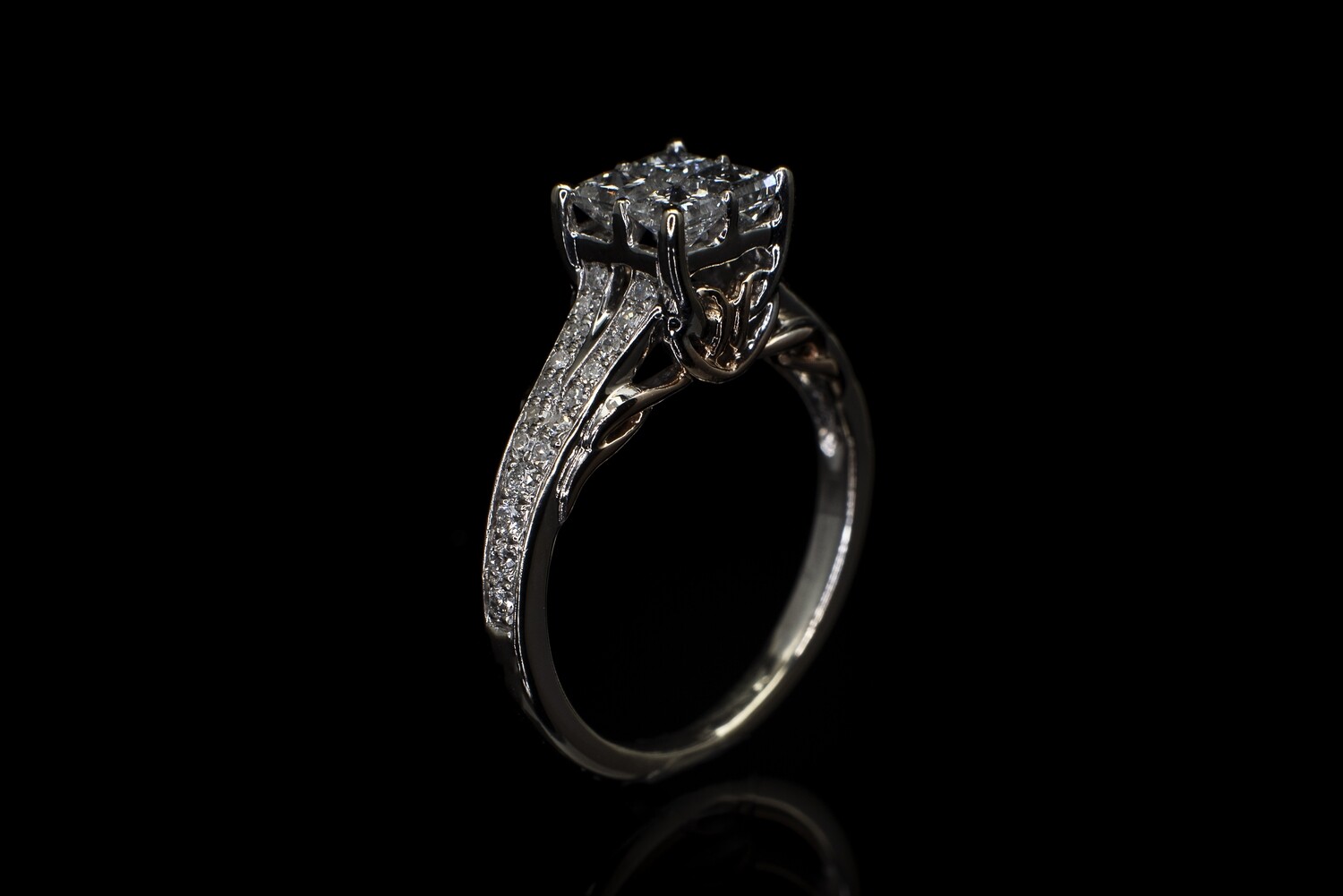 14k White and Rose Gold Diamond Ring