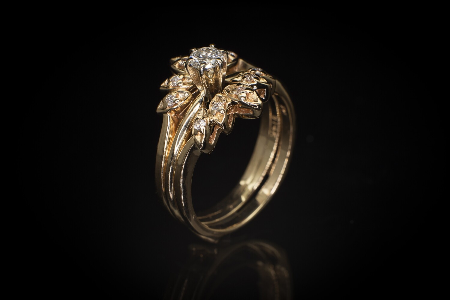 Yellow Gold Diamond Wedding Set