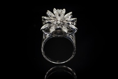 White Gold Flower Diamond Ring
