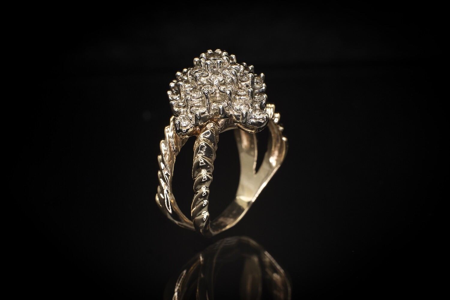 Prong Set Diamond Cluster Ring