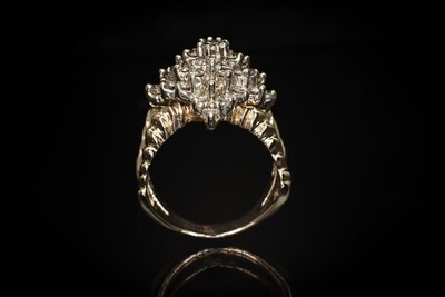 Prong Set Diamond Cluster Ring