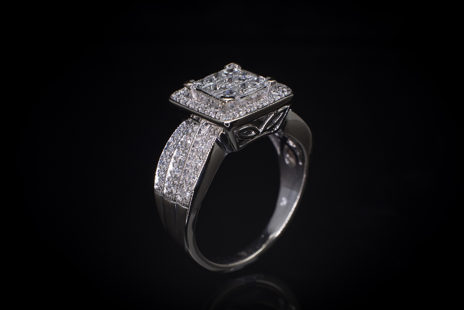 Invisible Set Diamond Ring