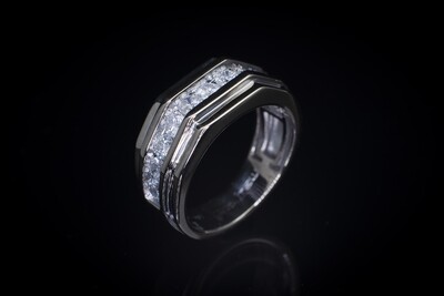 10k White Gold Channel Set Diamond Ring