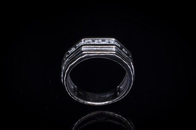 10k White Gold Channel Set Diamond Ring