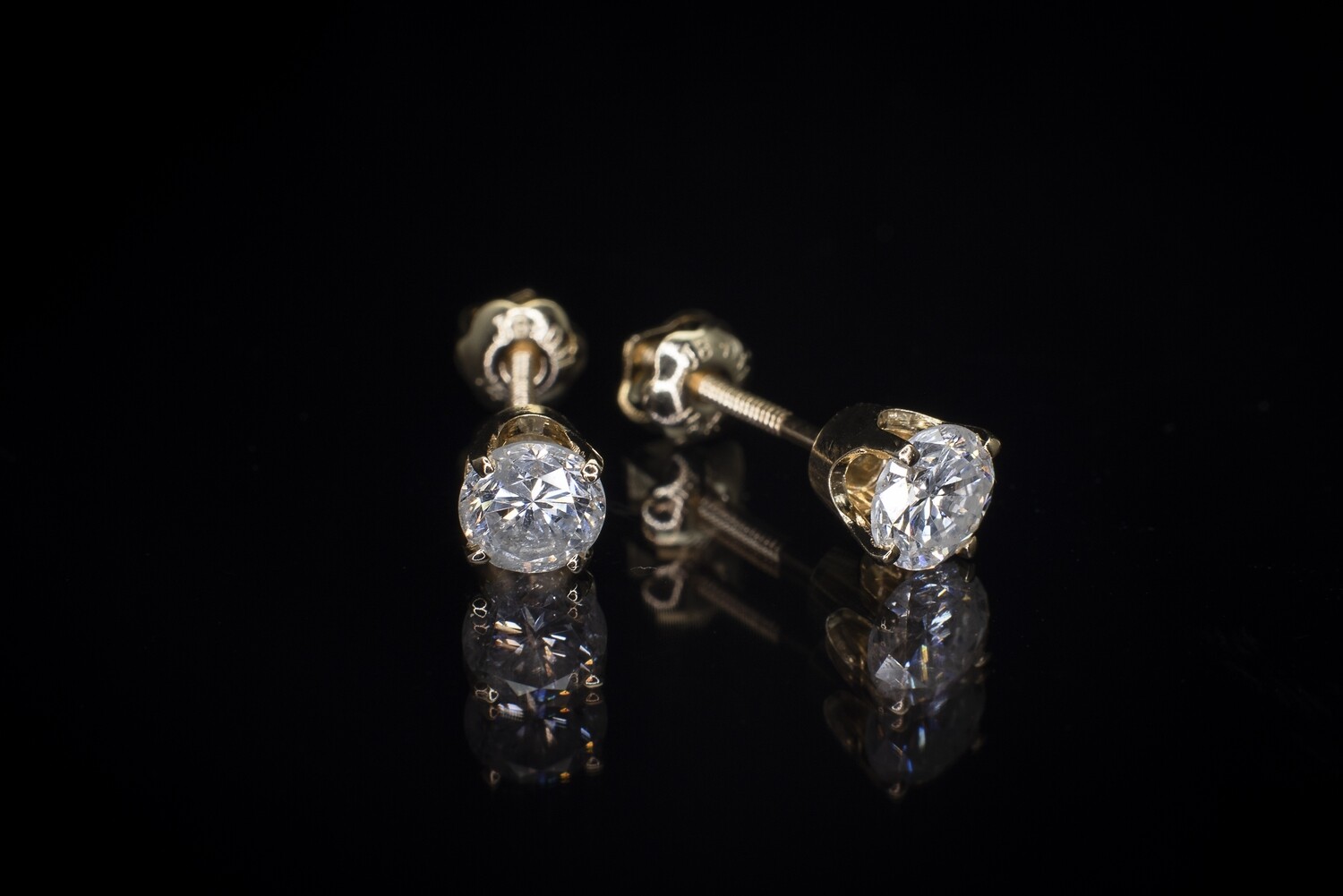 14k Gold Diamond Stud Earrings