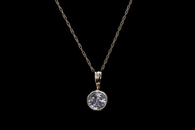 Diamond Bezel Pendant and Chain