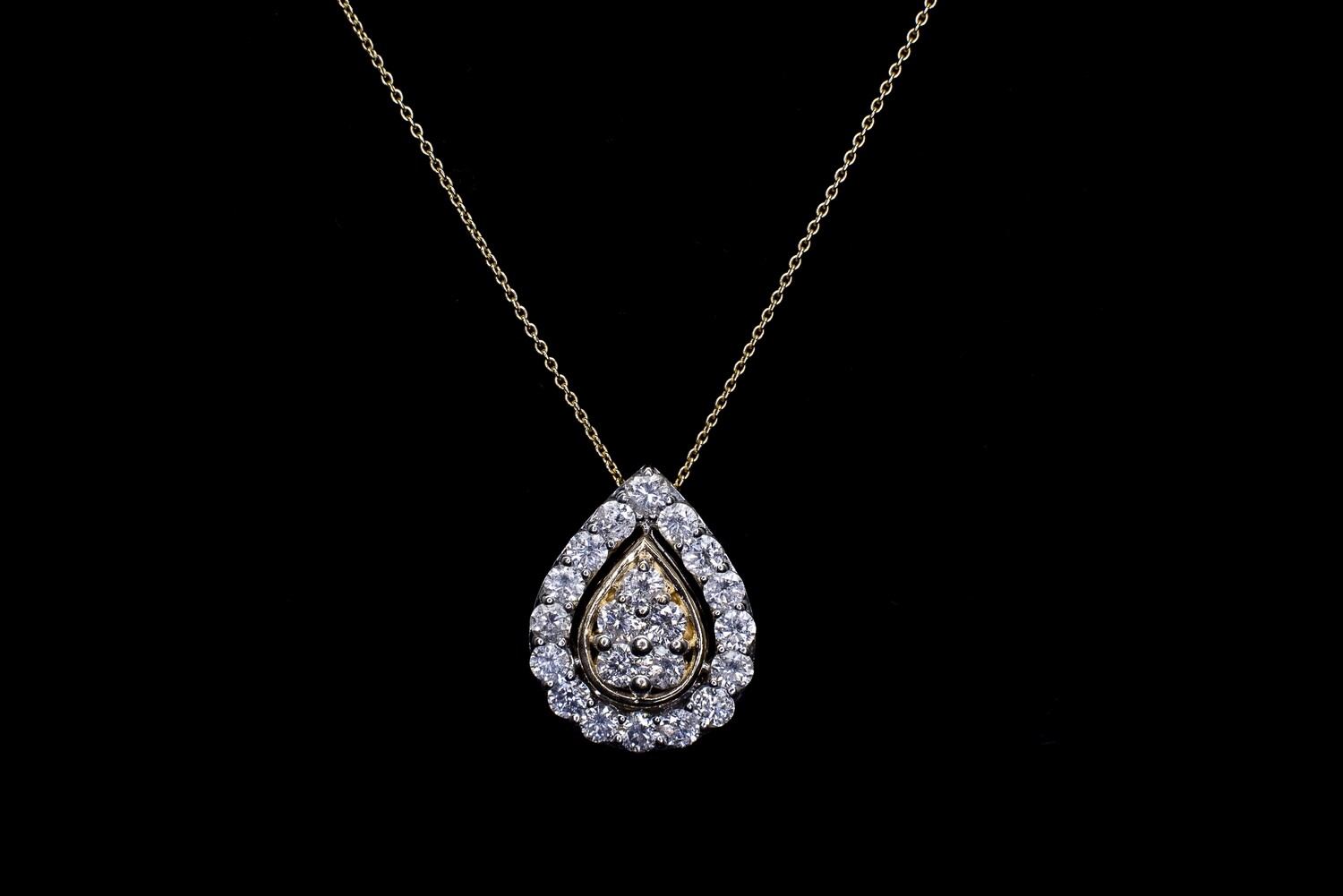 Gold Drop Diamond Necklace