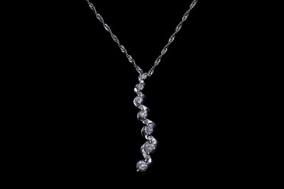 14k White Gold Diamond Necklace