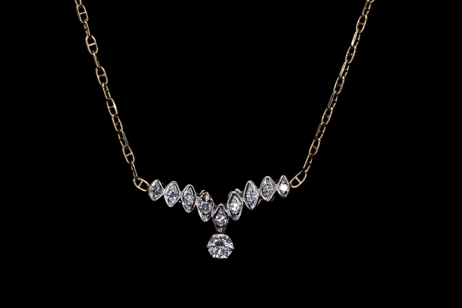 14k Two-Tone Diamond Necklace