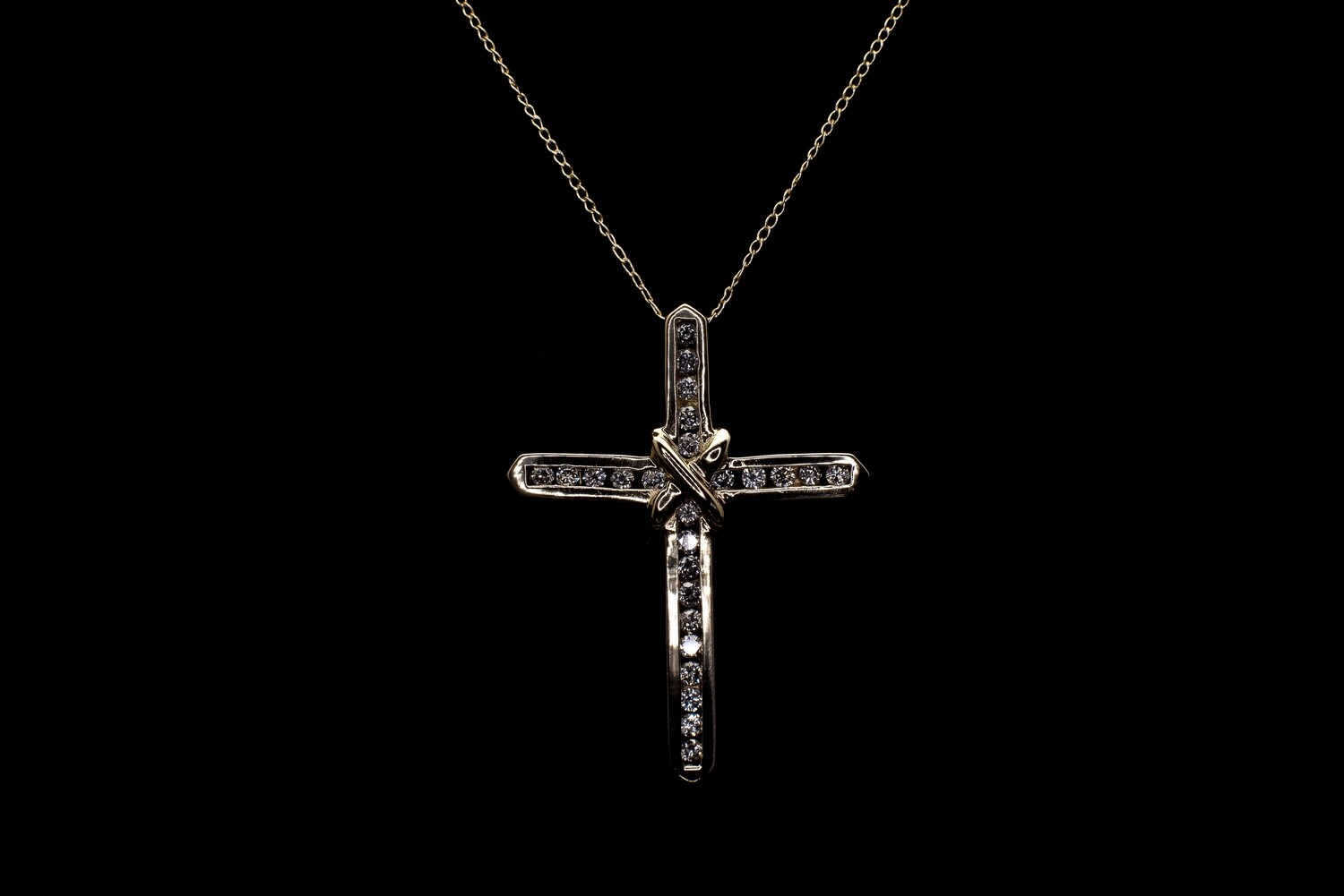 10k Gold Diamond Cross Pendant