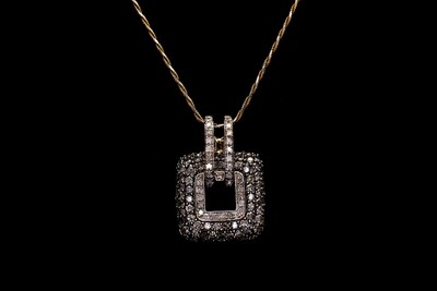 14k Gold Pendant with Diamonds & 10k Gold Chain
