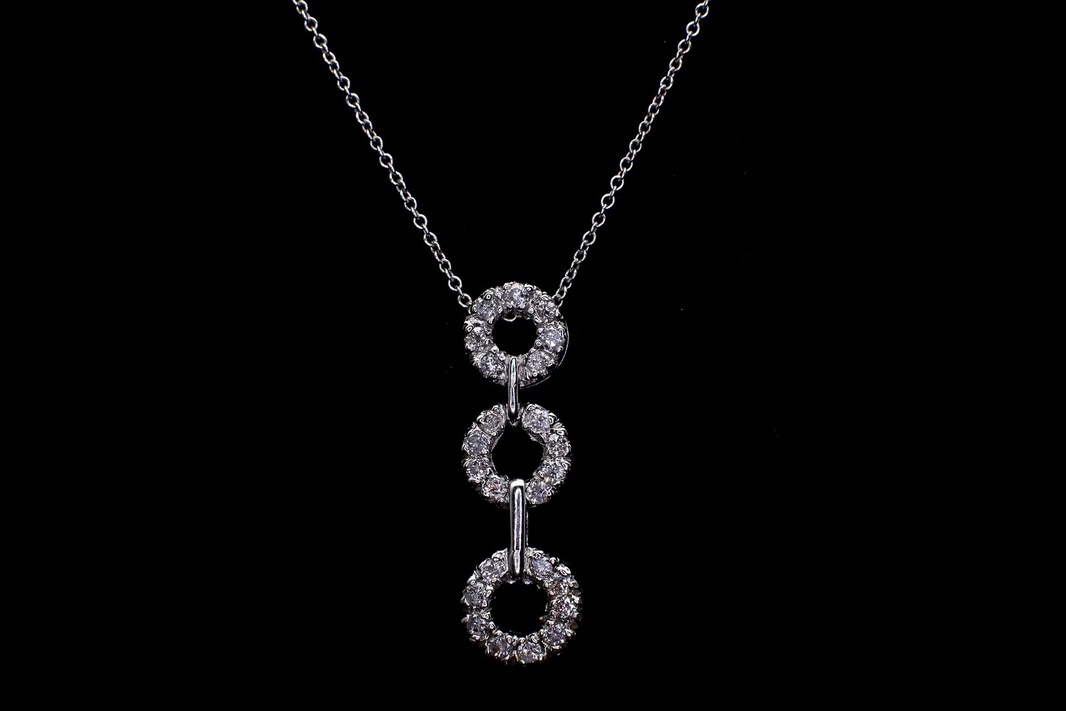 14K White Gold Diamond Necklace