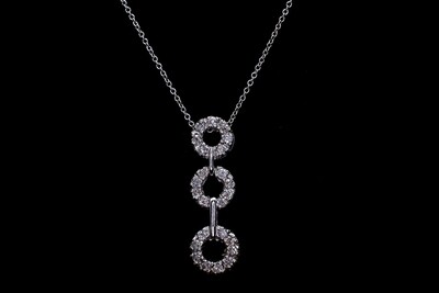 14k White Gold Necklace with Diamonds