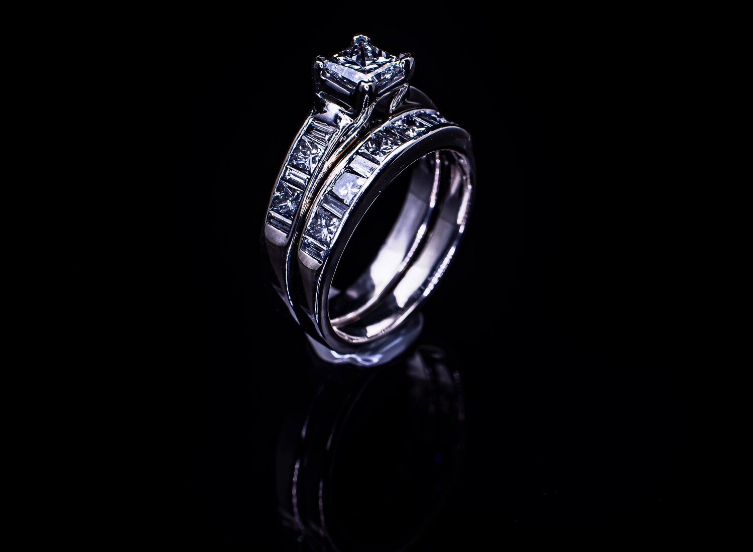 Princess and Baguette Cut Diamond Set