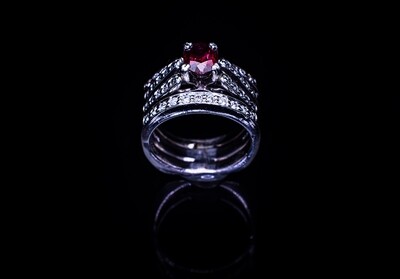 Ruby and Diamond Wedding Set