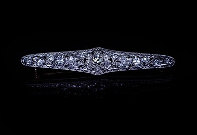 Vintage Platinum Diamond Brooch