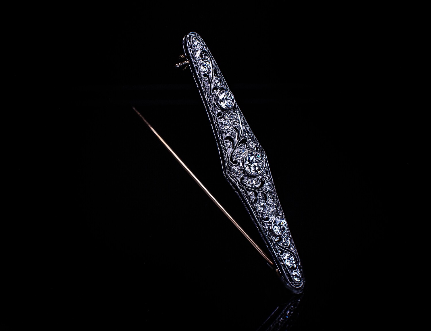 Vintage Platinum Diamond Brooch